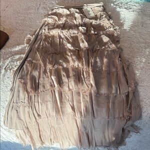 NWT Paolita Beige Layered Maxi Skirt